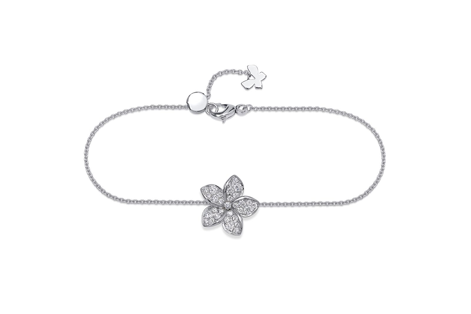  Stenzhorn Plumeria On My Mind Collection bracelet with diamonds in 18k white gold