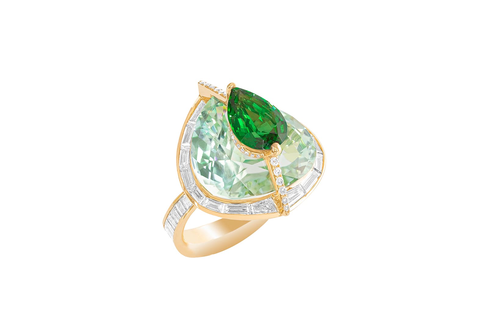  Boghossian Kissing Collection Coral Reef ring with tsavorite and tourmaline