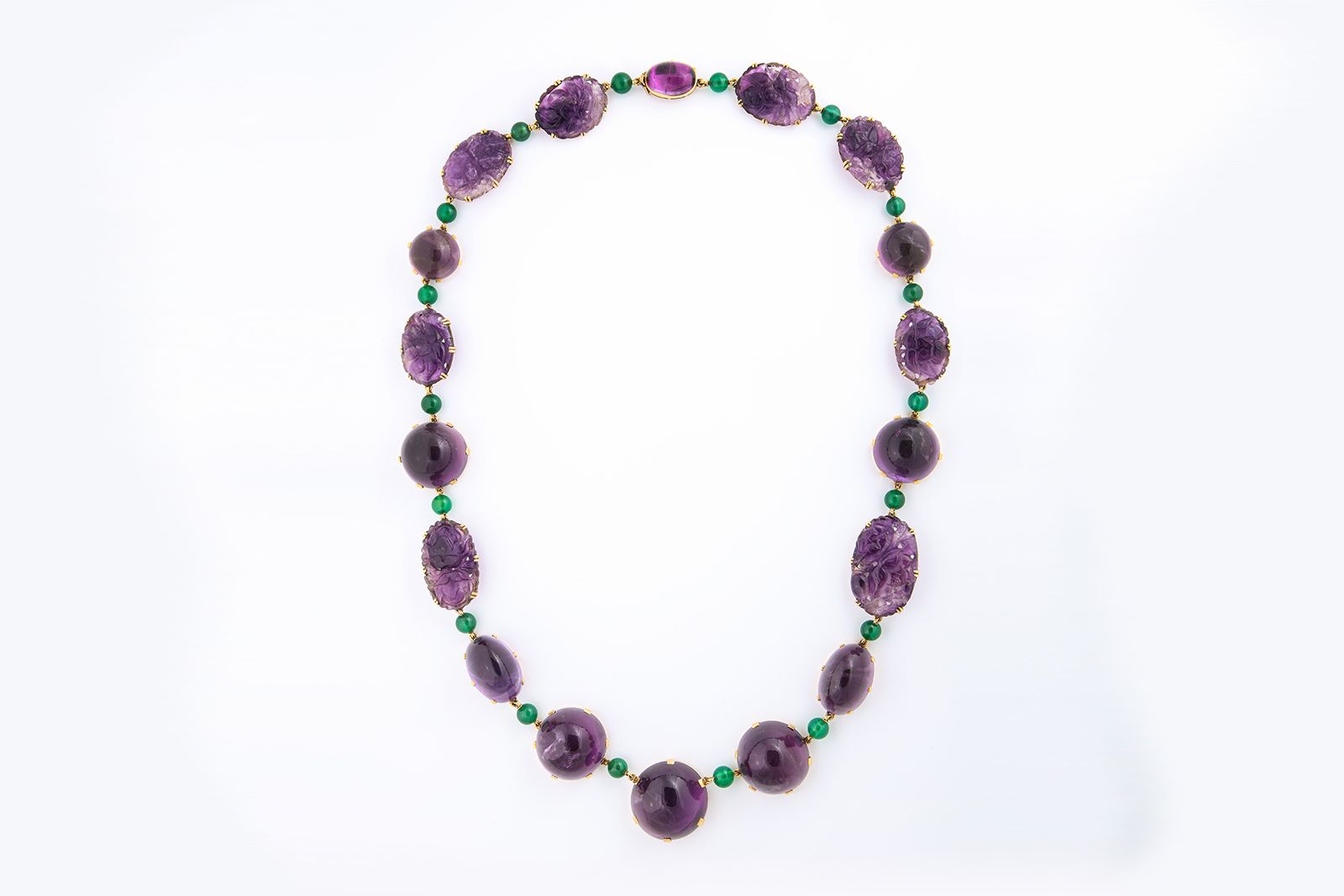  This vintage Rene Boivin amethyst necklace, which was worn by American theatre producer Jordan Roth at the Met Gala 2021, was loaned by A La Vieille Russie for the occasion