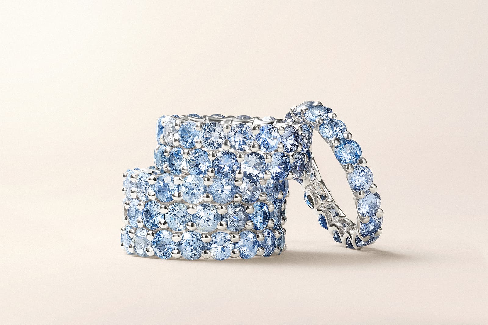  Bucherer Fine Jewellery Pastello rings with natural pastel blue sapphires 