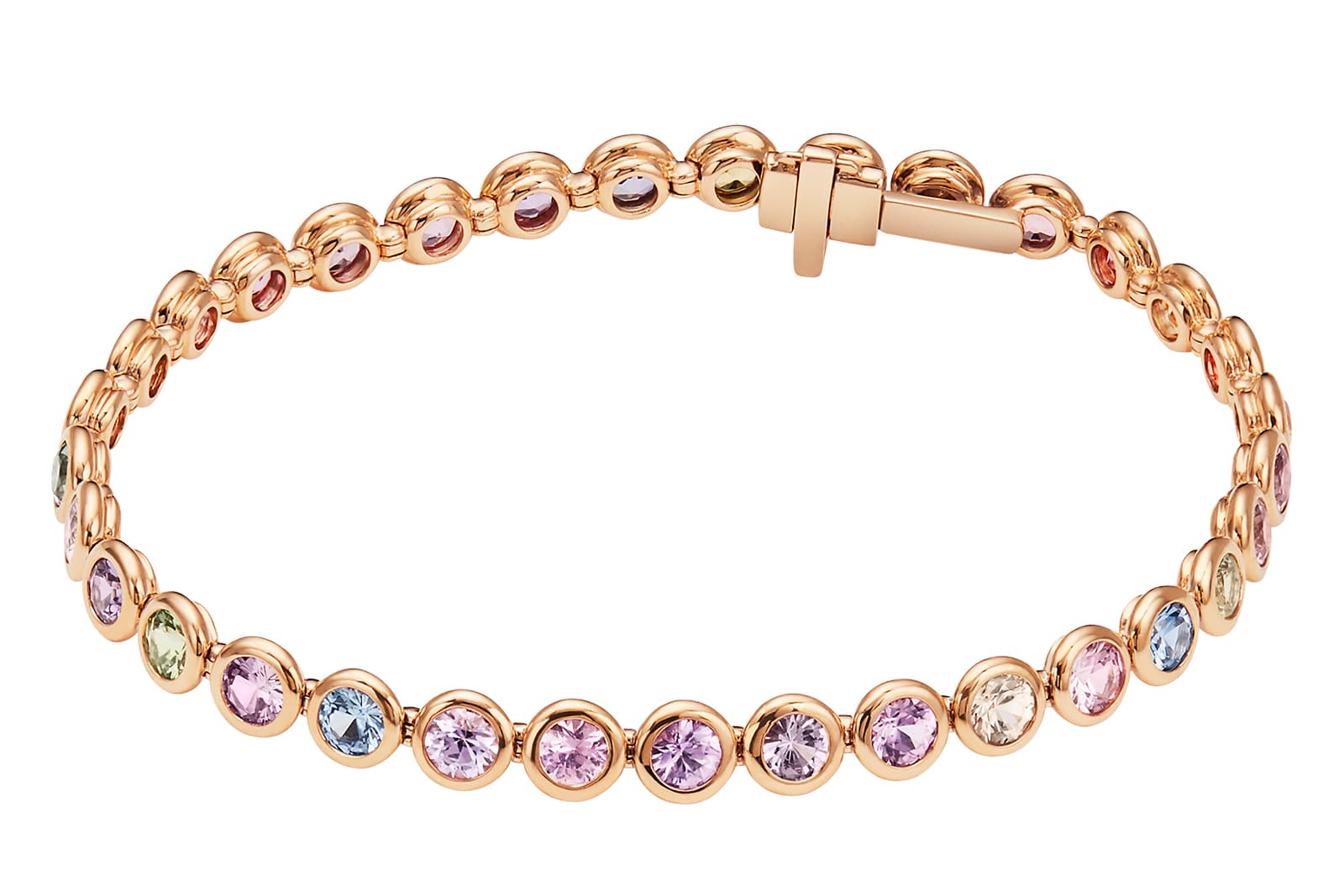  Bucherer Fine Jewellery Pastello bracelet with 6.76 carats of natural fancy colour sapphires