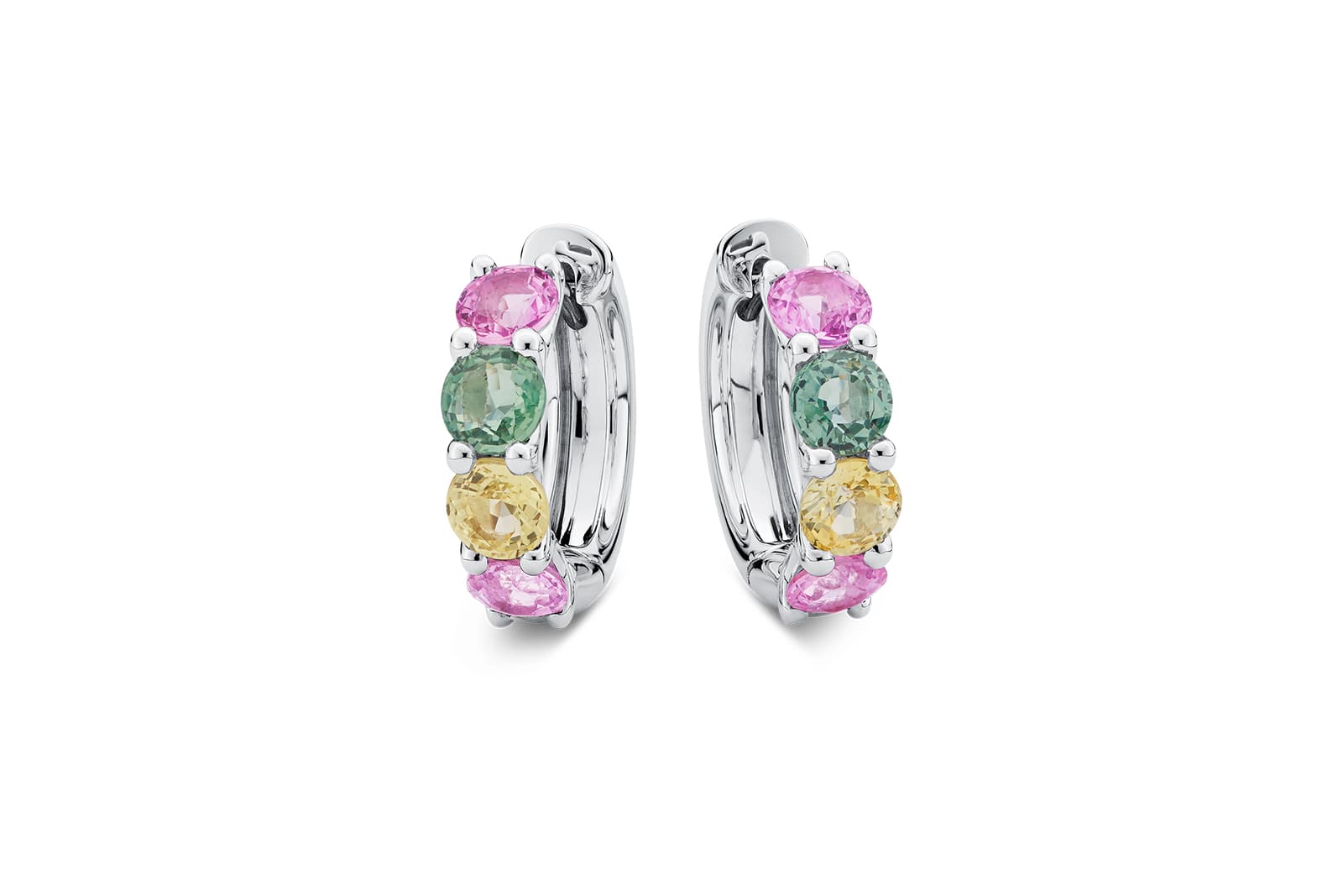  Bucherer Fine Jewellery Pastello earrings with 2.23 carats of natural fancy colour sapphires