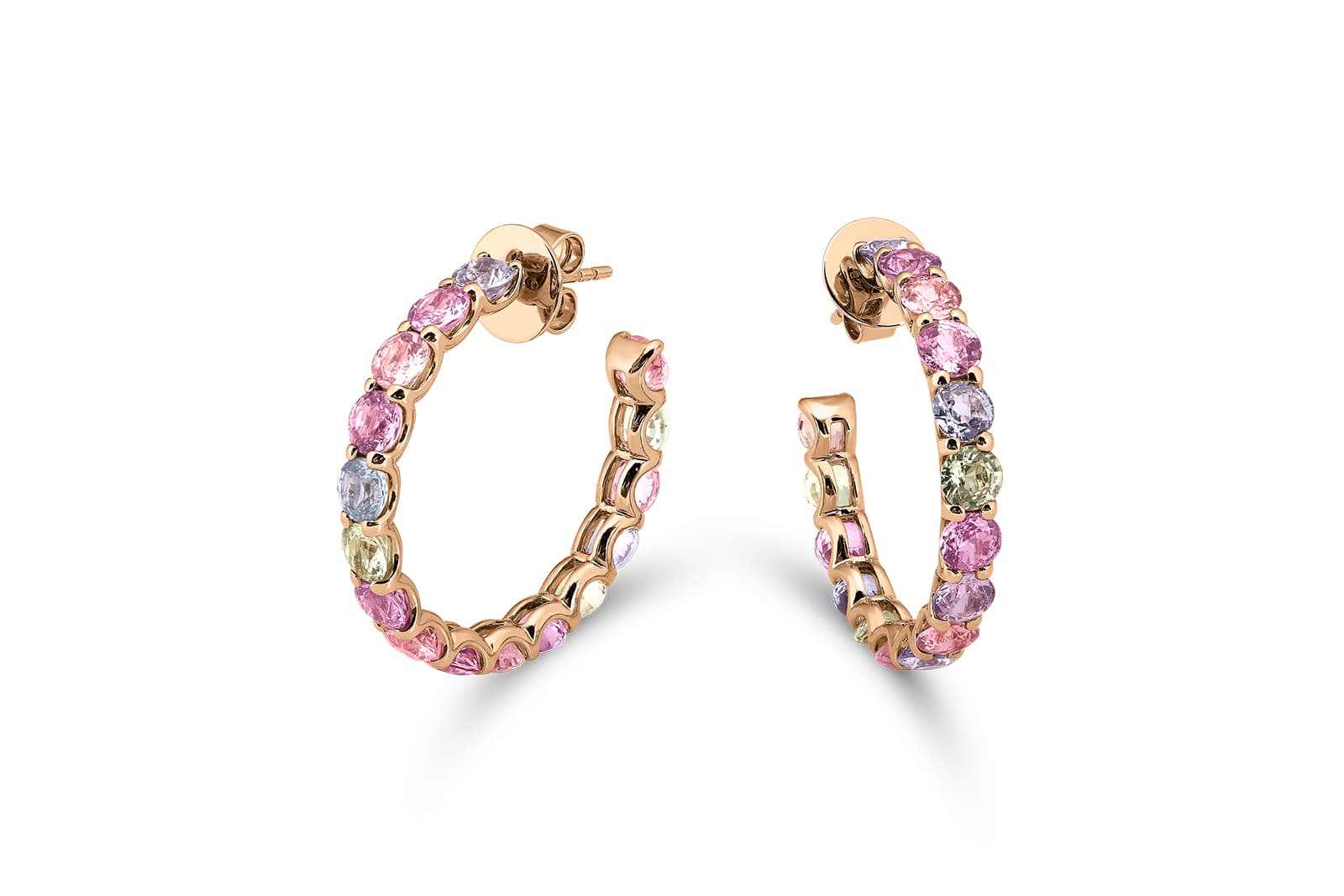  Bucherer Fine Jewellery Pastello earrings with 10.11 carats of natural fancy colour sapphires