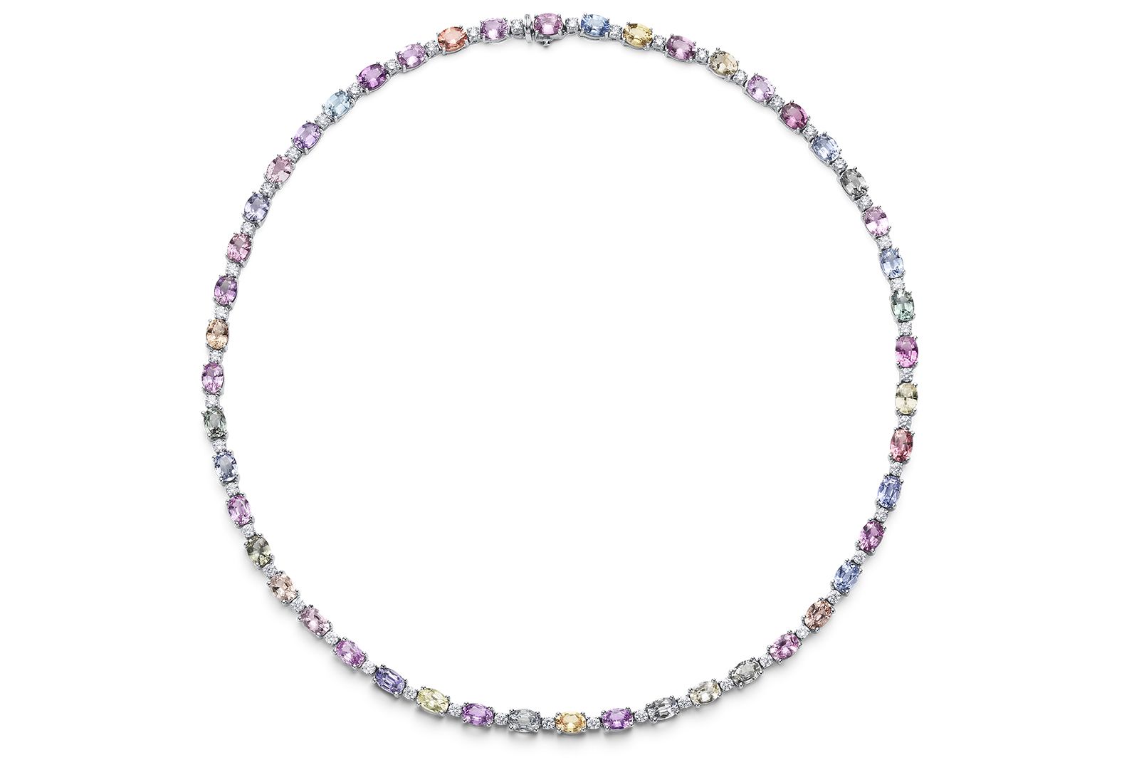  Bucherer Fine Jewellery Pastello necklace with 30.90 carats of natural fancy colour sapphires