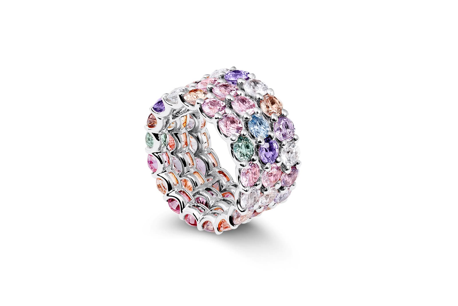  Bucherer Fine Jewellery Pastello ring with 14.50 carats of natural fancy colour sapphires