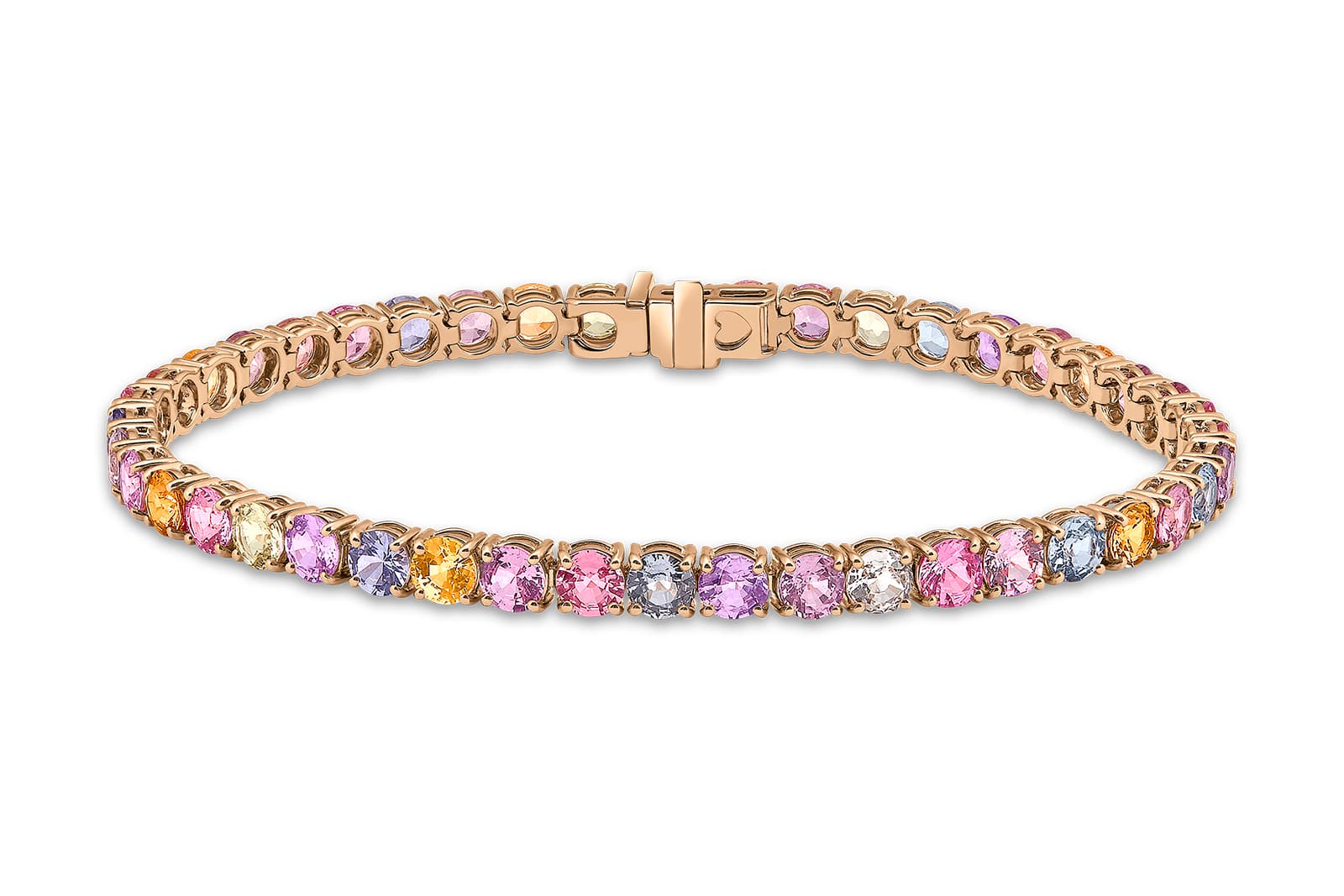  Bucherer Fine Jewellery Pastello rivière bracelet with 12.84 carats of natural fancy colour sapphires