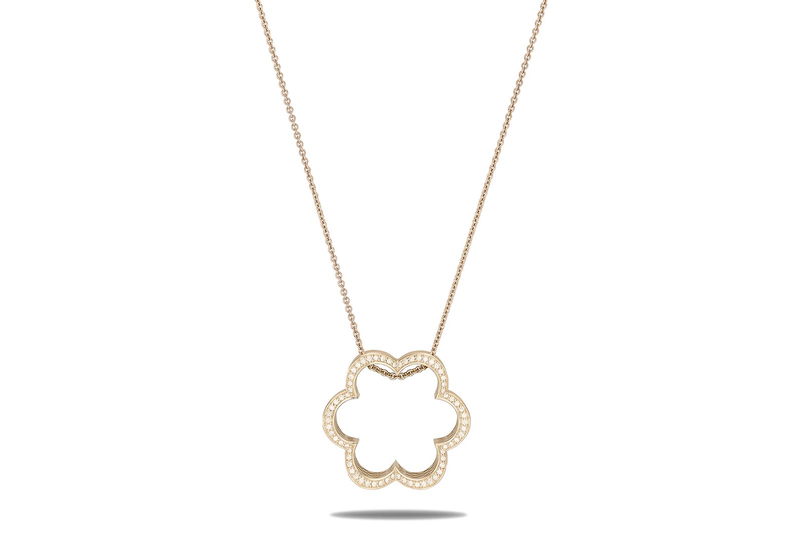  Fullord Lotus scarf ring/pendant in 18k rose gold with diamonds 