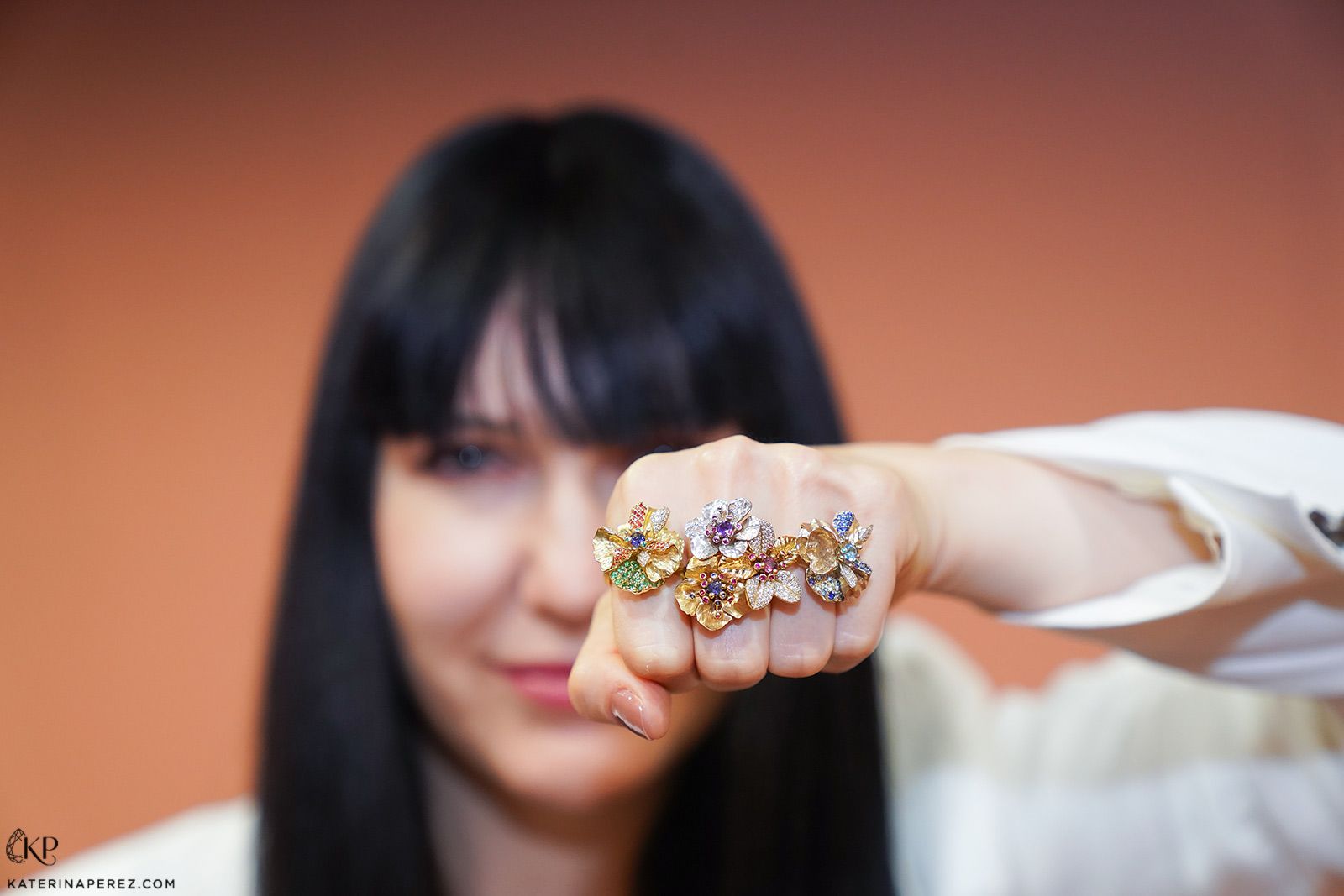  Coloured gemstone rings by Vendorafa, photographed at Vicenzaoro 2021