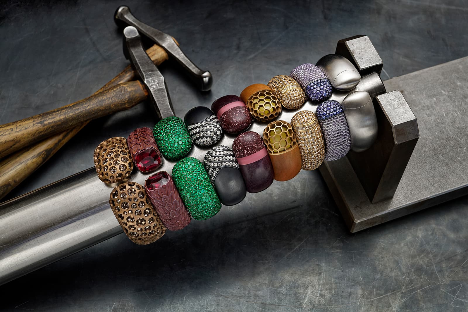 Hemmerle Harmony bangles through the decades, courtesy Hemmerle