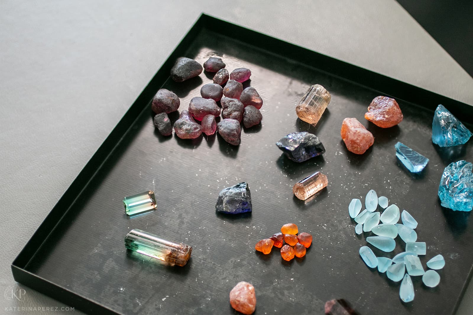  A selection of rough coloured gemstone crystals ready to be cut by the experts at HC Arnoldi