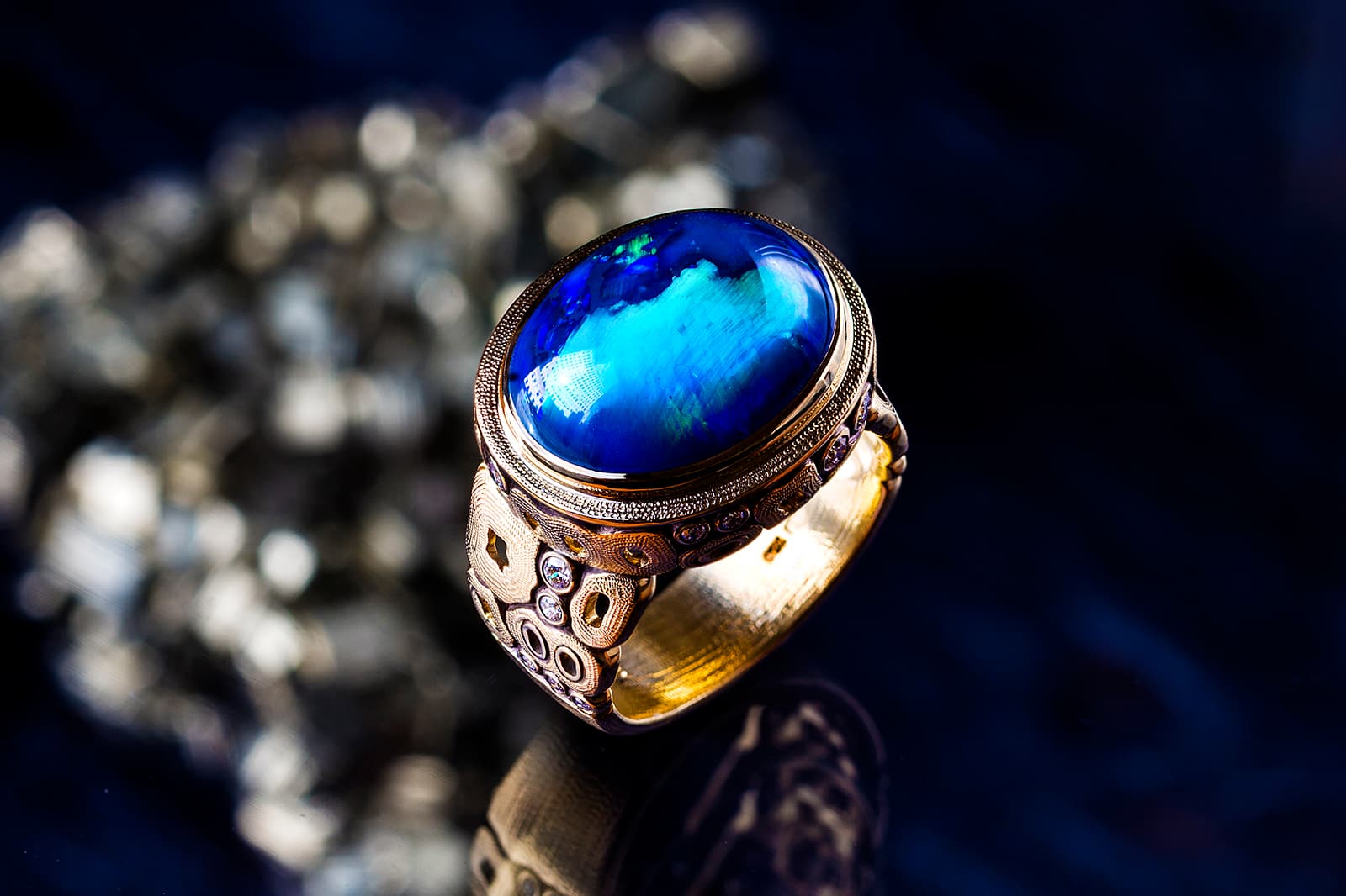  Alex Sepkus black opal ring 