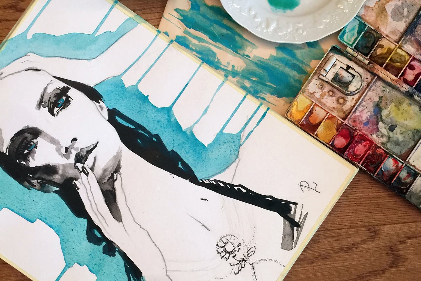 Larissa Panok watercolour painting for the FLAIR Project by Katerina Perez 