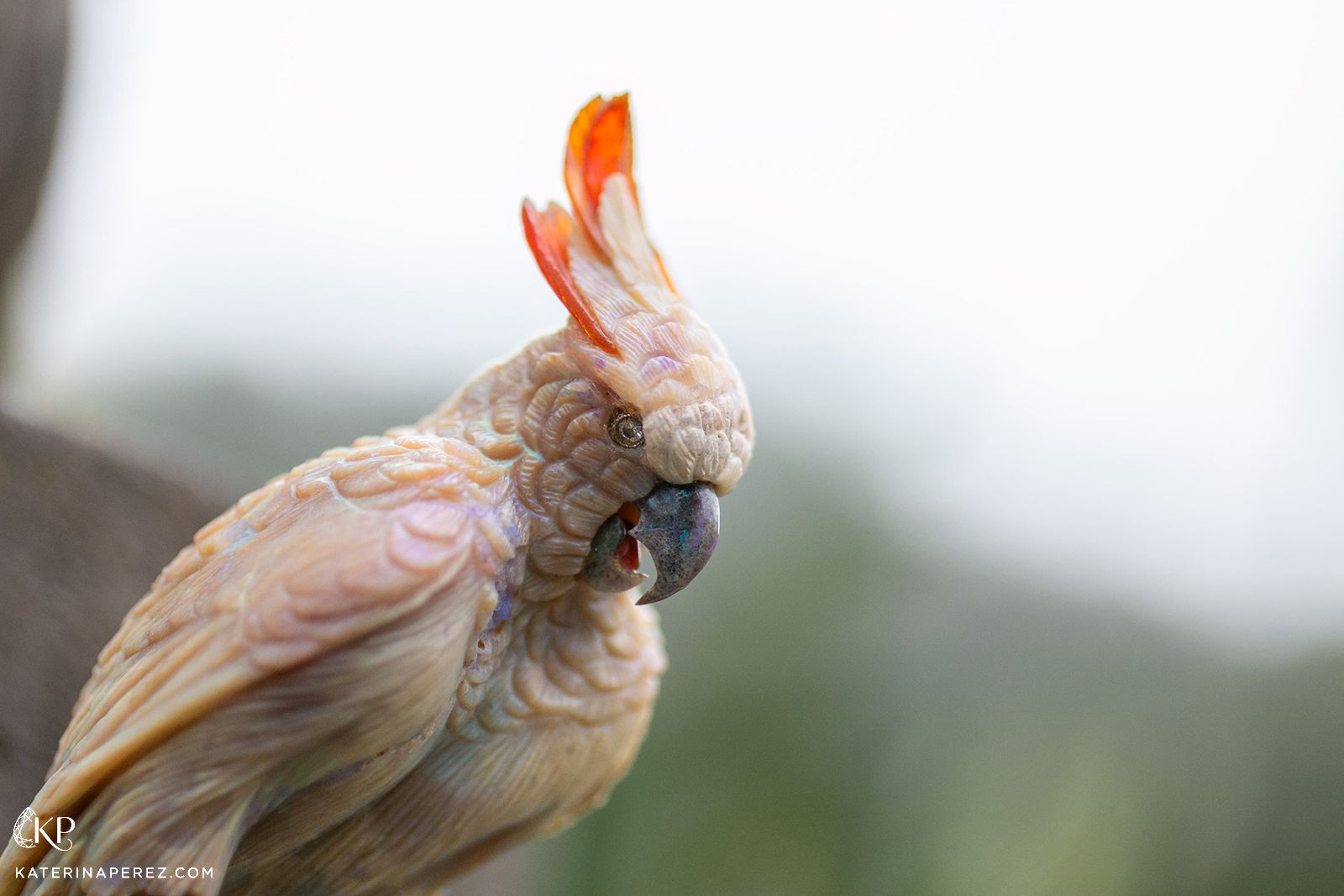  A cockatoo carved from opal by Emil Weis Opals 