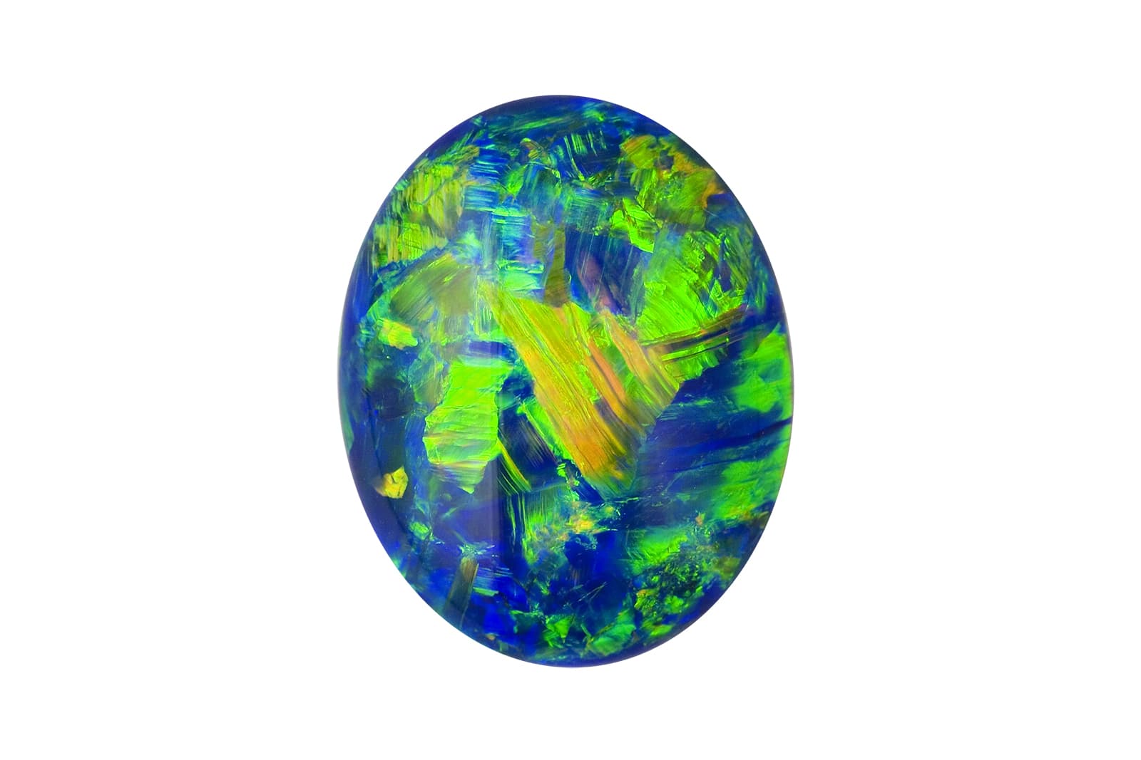  An 11.40 carat Australian black opal from Lightning Ridge with paintbrush-like colour patterns from Emil Weis Opals