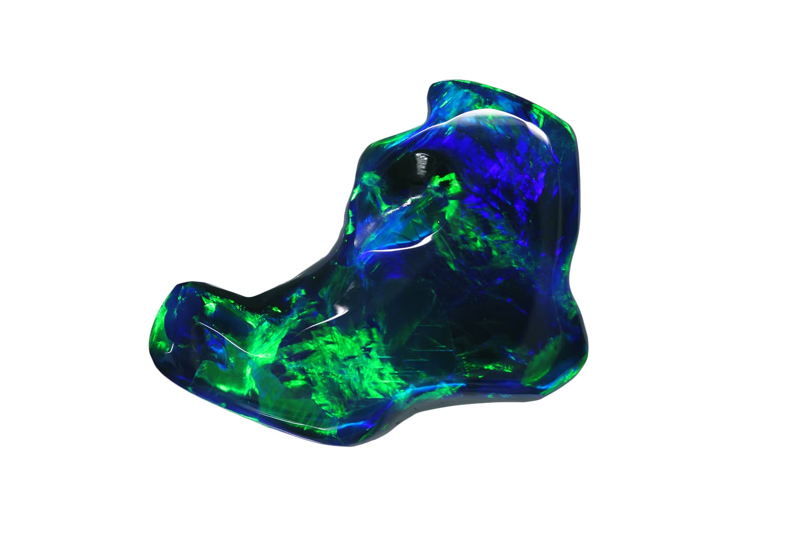  A black opal with strong blue and green hues from Emil Weis Opals 