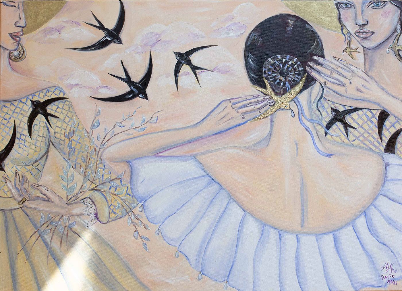 Ksenia Usacheva oil paintings inspired by jewellery and gemstones for  the FLAIR Project by Katerina Perez
