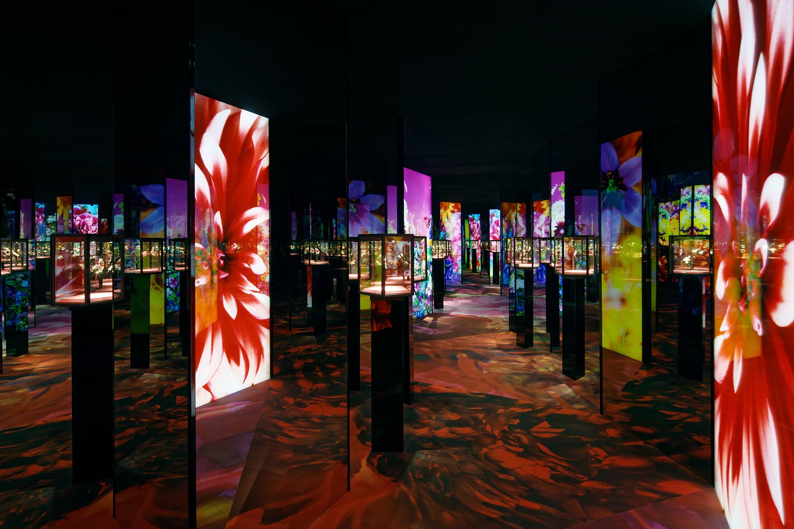  Florae exhibition venue featuring works by Van Cleef & Arpels and Japanese photographer Mika Ninagawa