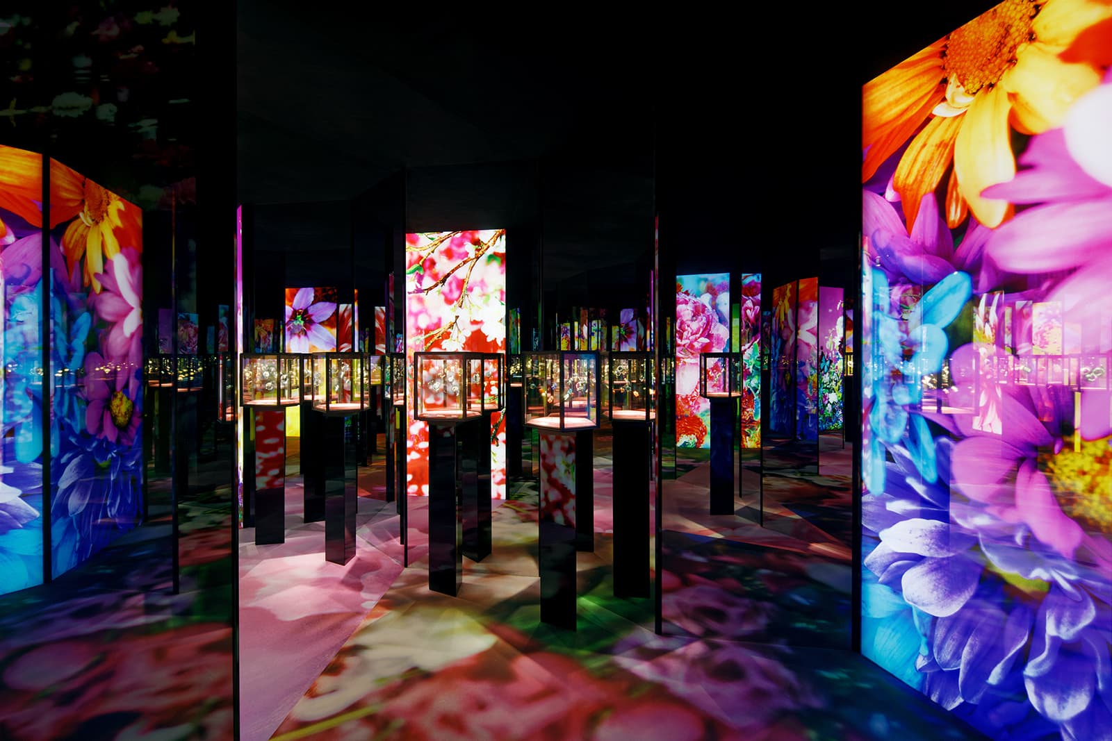  The colourful interior spaces of the Florae exhibition, presented by Van Cleef & Arpels and Japanese photographer Mika Ninagawa
