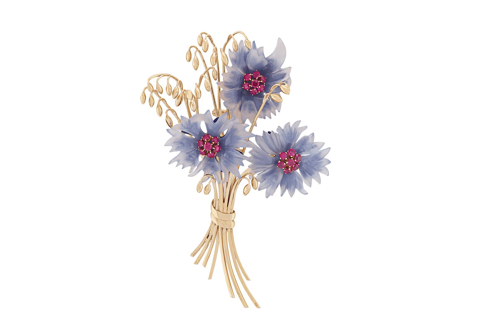  Van Cleef & Arpels Cornflowers bouquet clip brooch from 1938