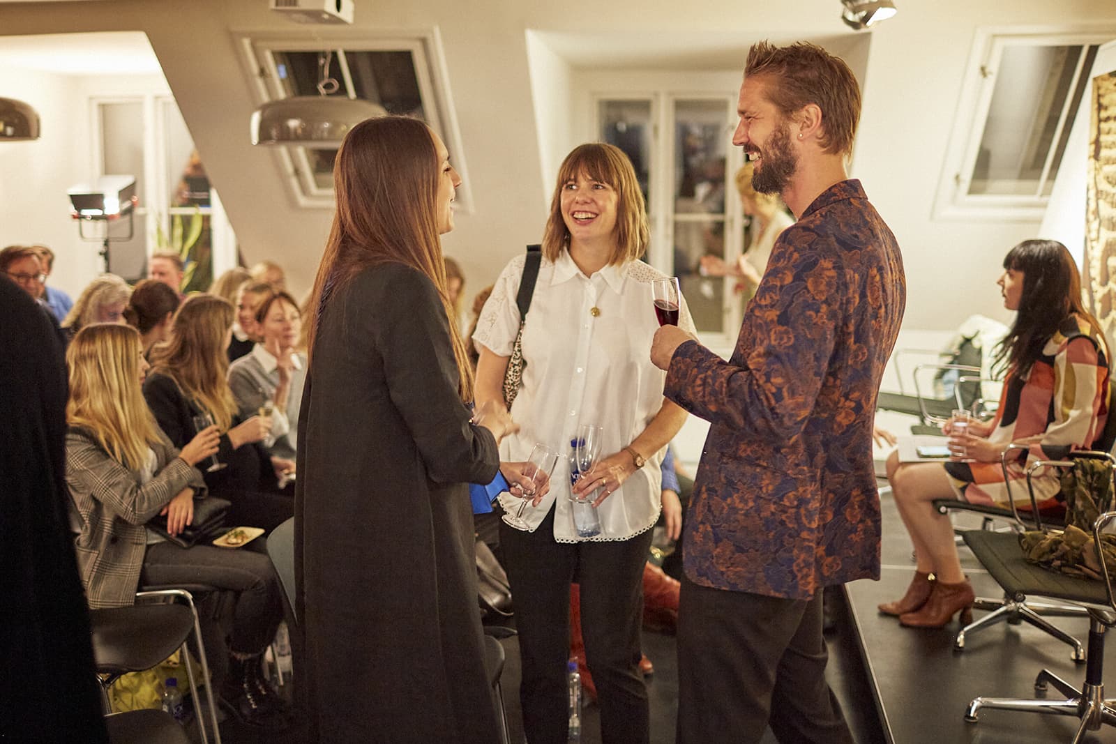 Guests mingle at the Wennick-Lefèvre event in Copenhagen