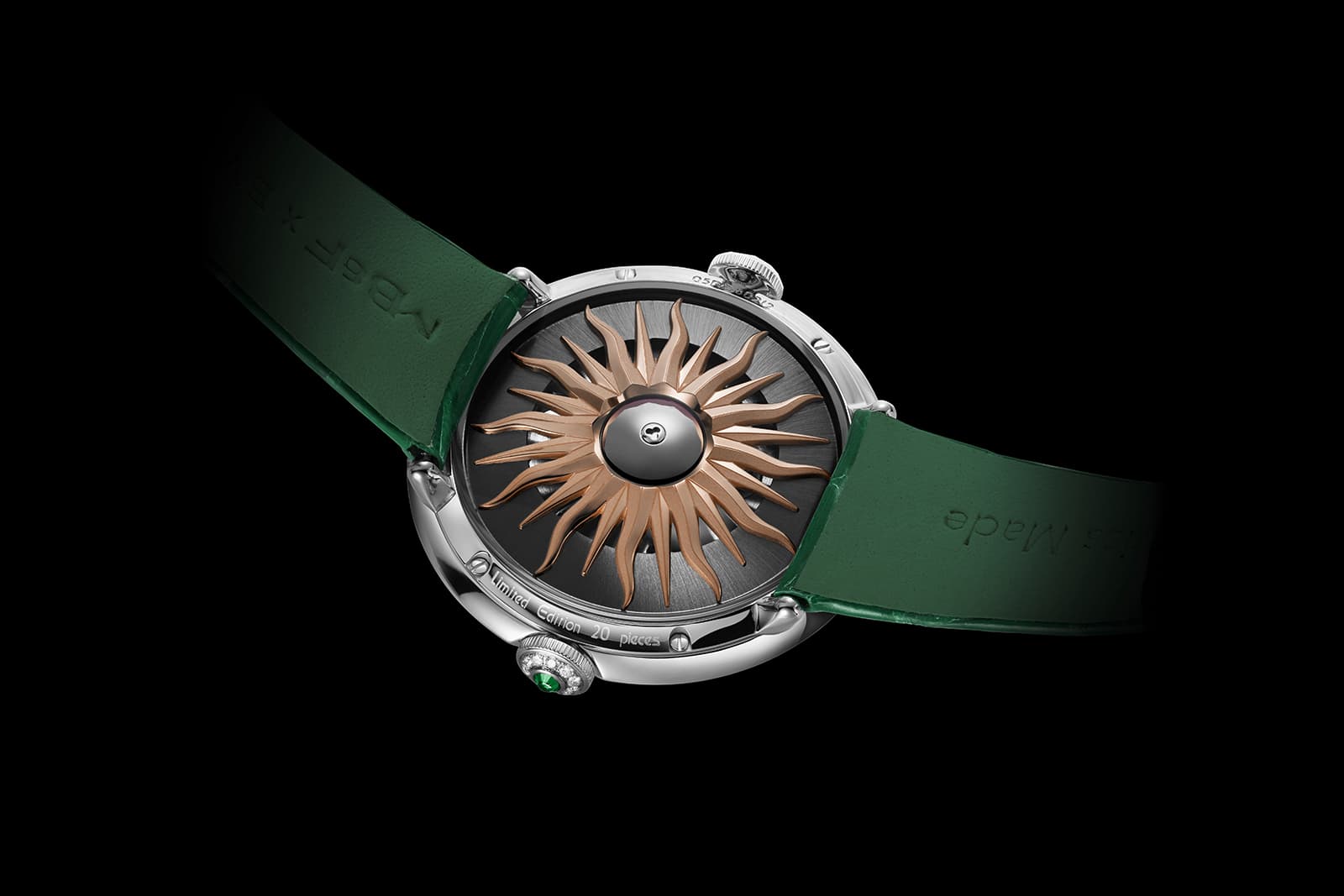  The decorative reverse side of the MB&F x Bulgari LM Flying T Allegra watch 