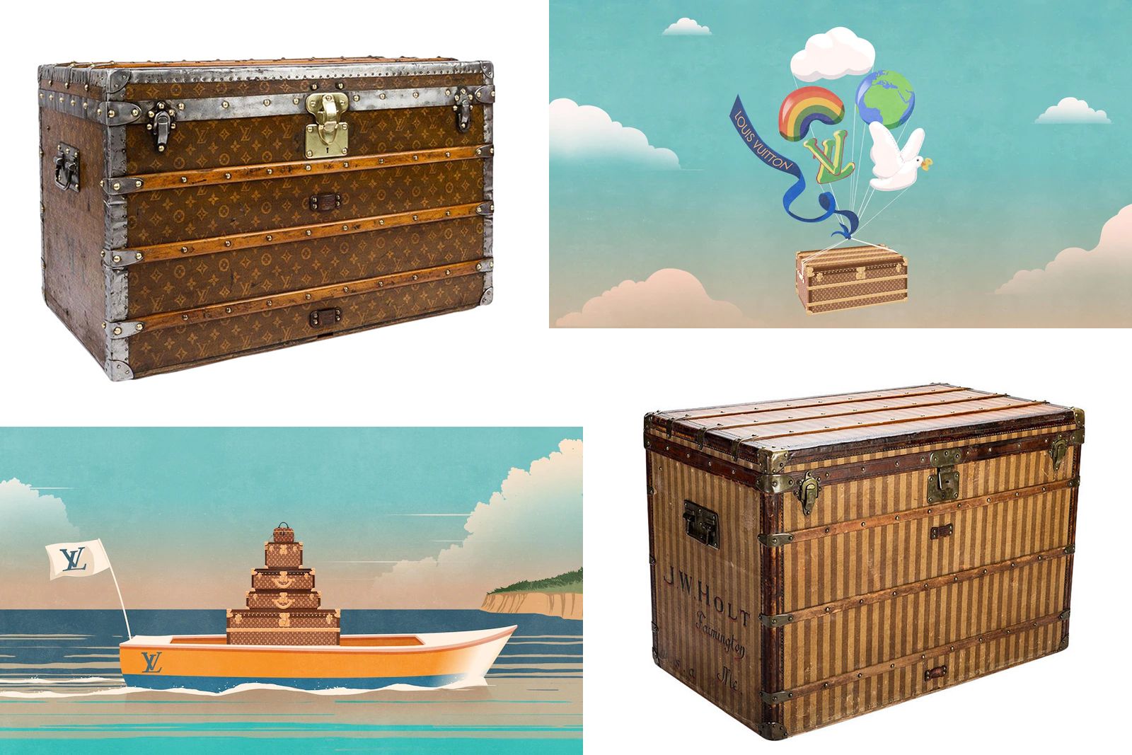 Historic trunk and suitcase designs by Louis Vuitton