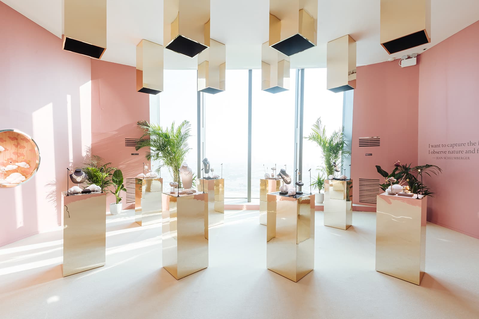  The Tiffany & Co. presentation area at Dubai Expo to present the Blue Book Colors of Nature High Jewellery collection
