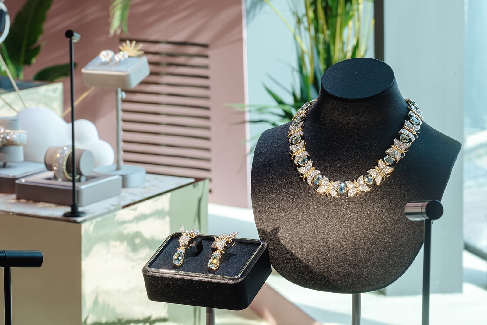  A butterfly inspired necklace and earring set by Tiffany & Co. 