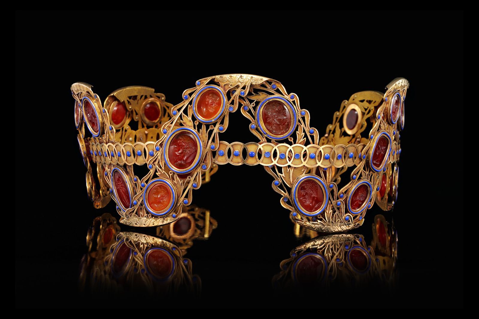 A carnelian, enamel and gold diadem once owned by Joséphine Bonaparte, Empress of France, sold by Sotheby’s in 2021