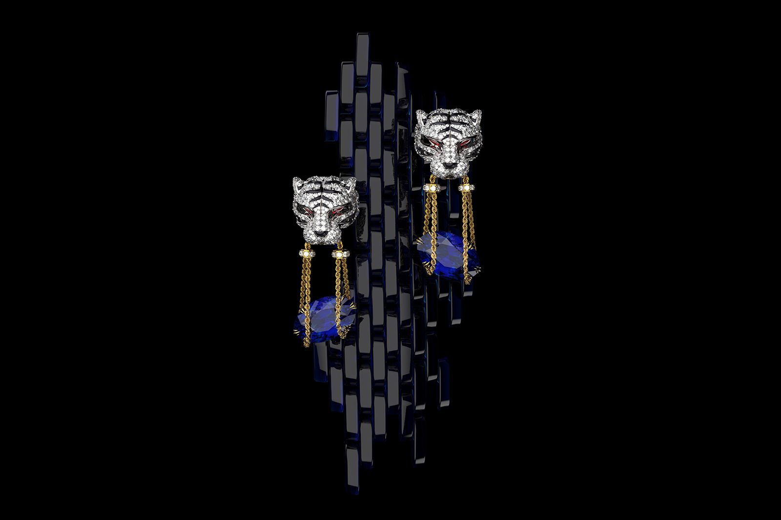  Ming Song Haute Joaillerie Le Tigre Doré earrings