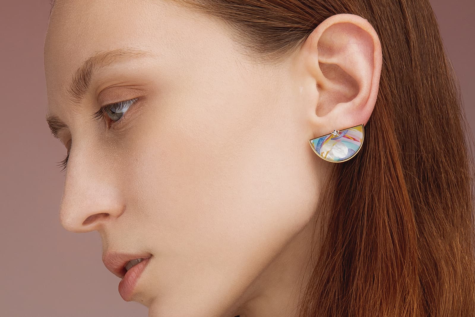  Anna Maccieri Rossi hand painted gemstone earrings 