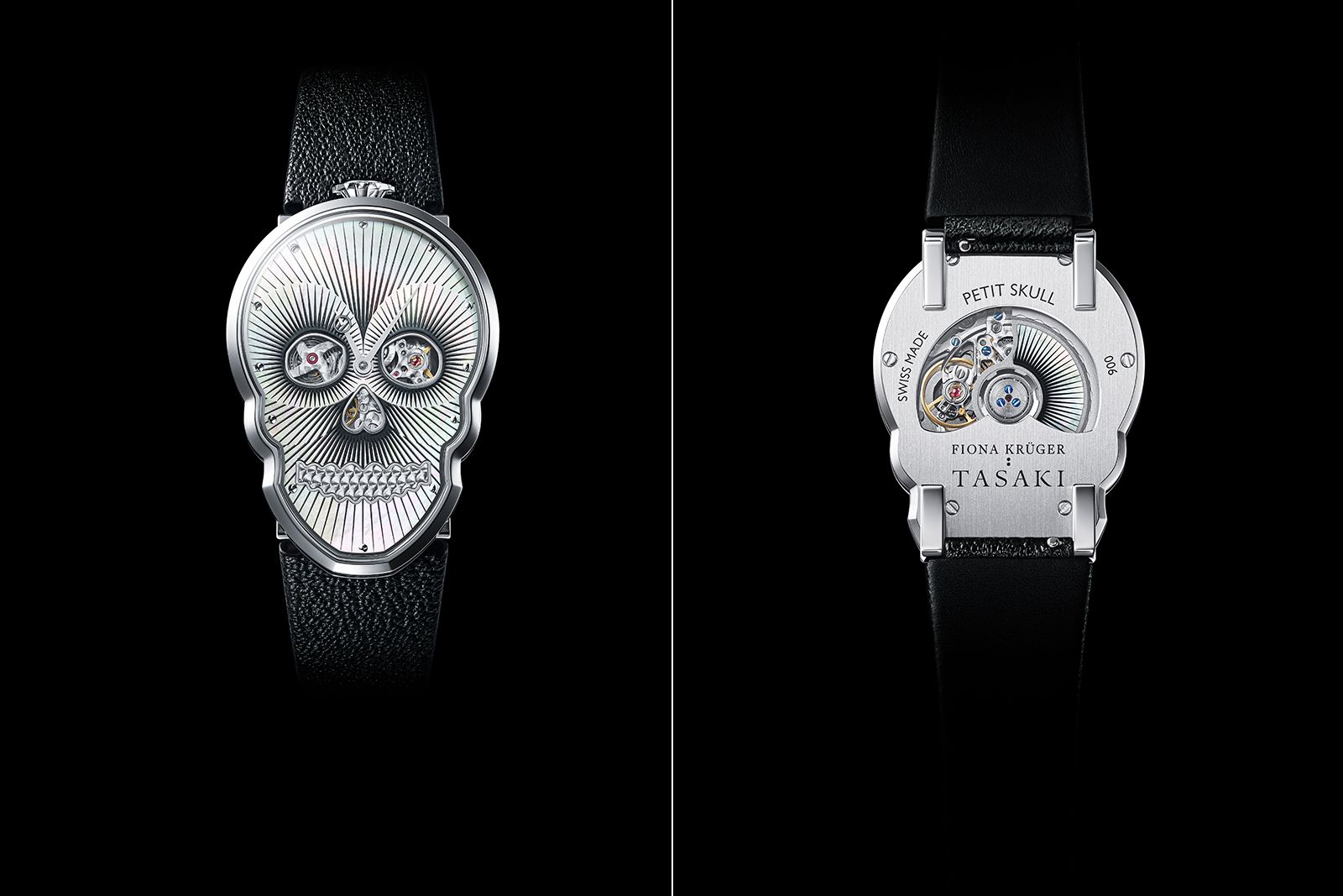  Further variations of the Tasaki x Fiona Krüger Petit Skull watch with decorative mother of pearl