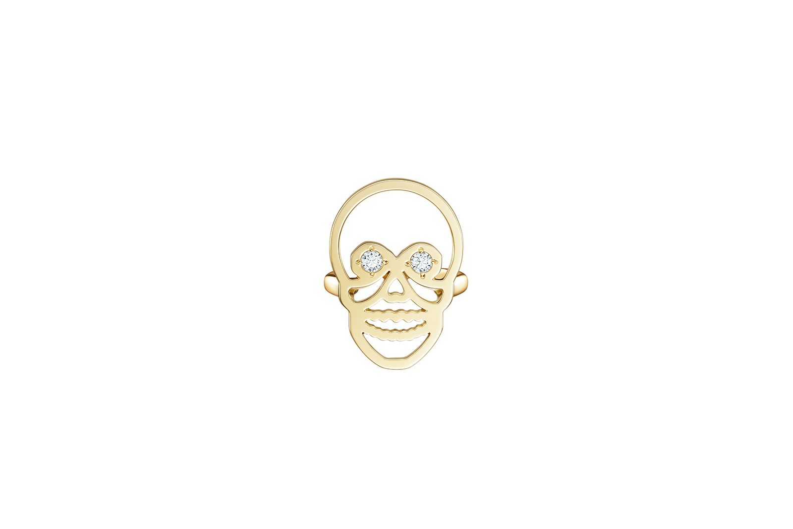  Tasaki x Fiona Krüger Skull ear cuff in 18k yellow gold with diamonds