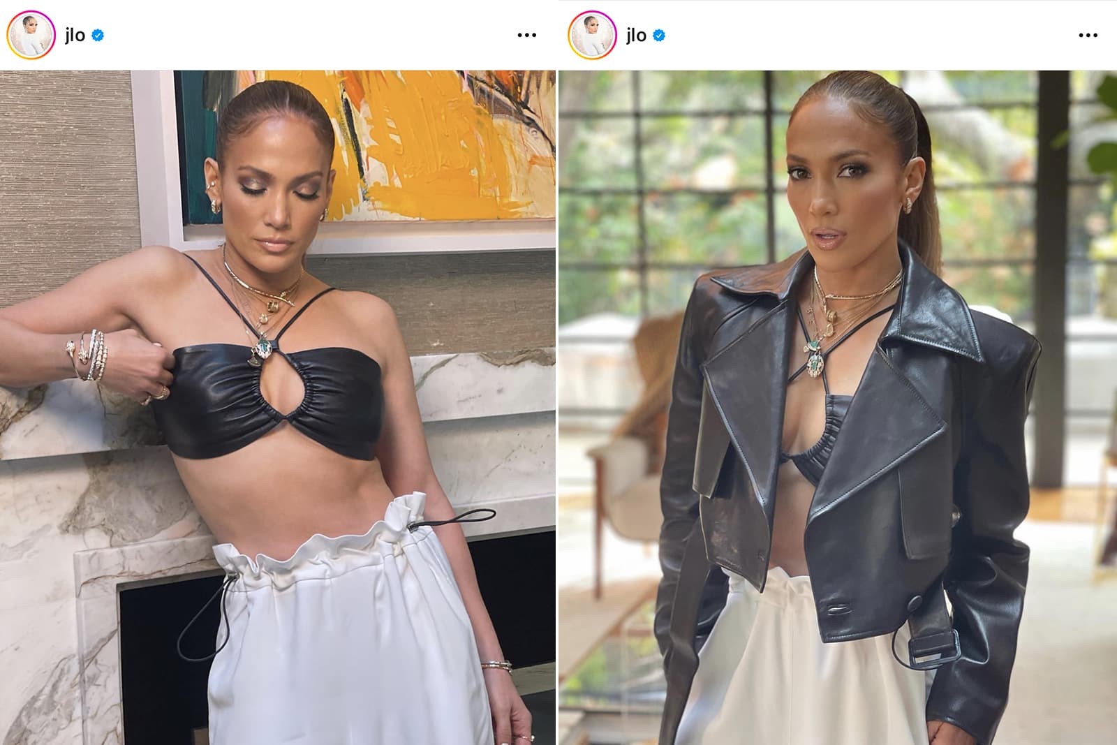 Jennifer Lopez showcases the 'neck mess' trend on Instagram