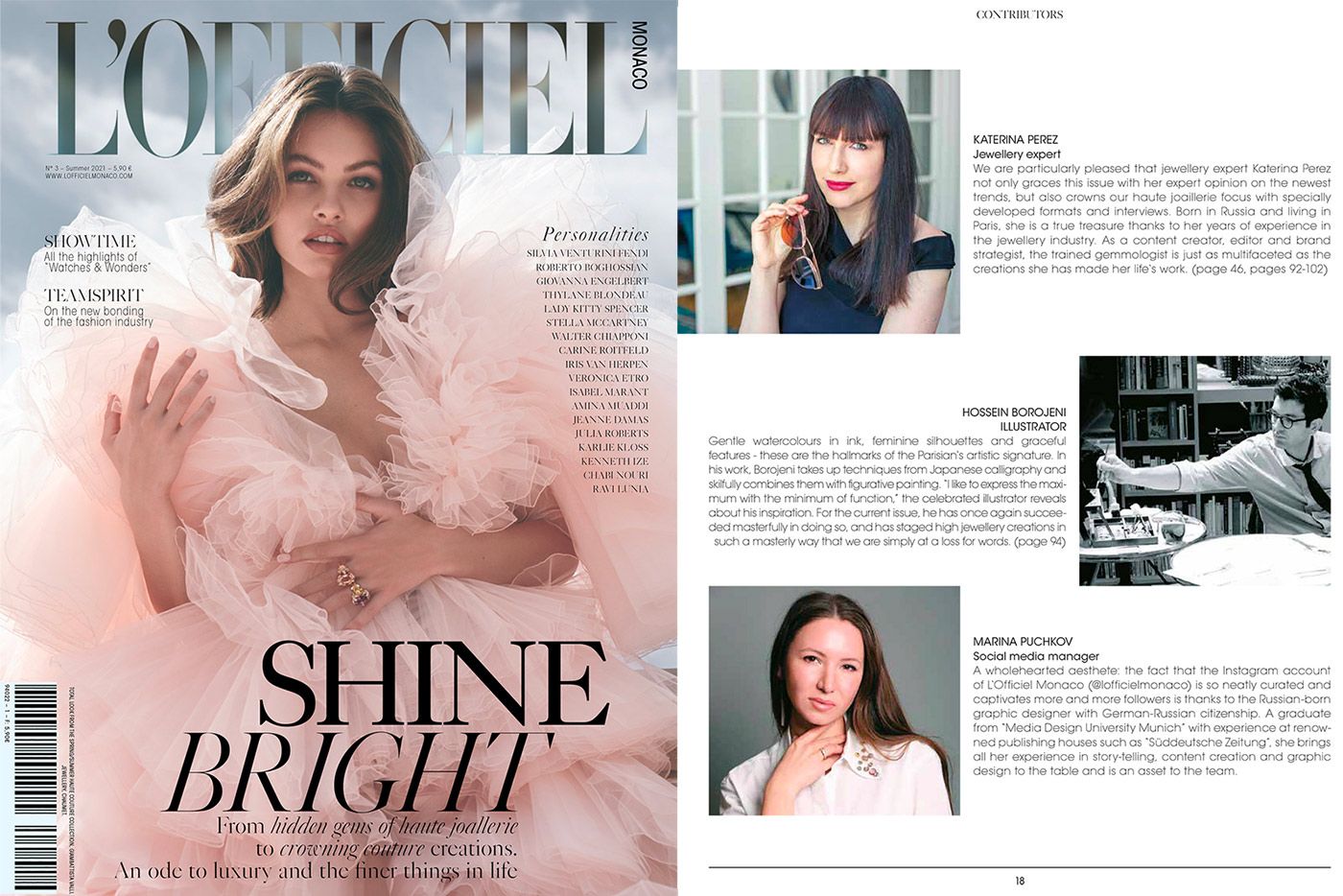  Katerina Perez collaborated with L'OFFICIEL Monaco to guest edit the magazine’s jewellery special project in May 2021