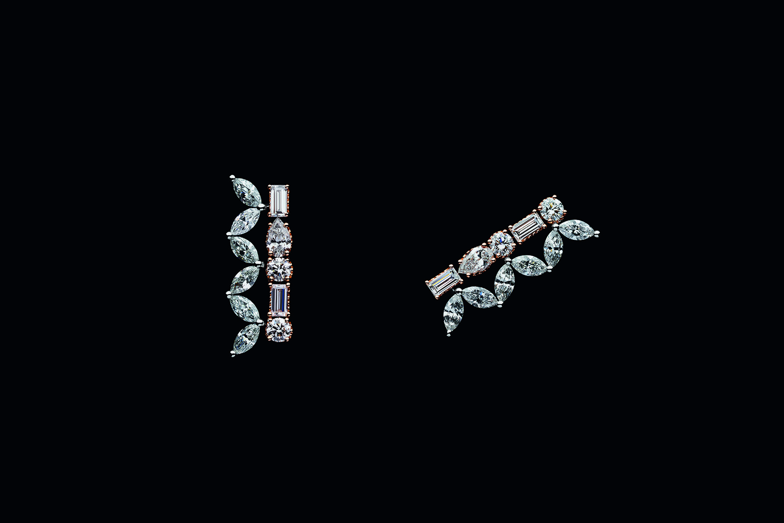 Fancy-cut diamond cufflinks from the Dior Joaillerie Galons Dior High Jewellery Collection
