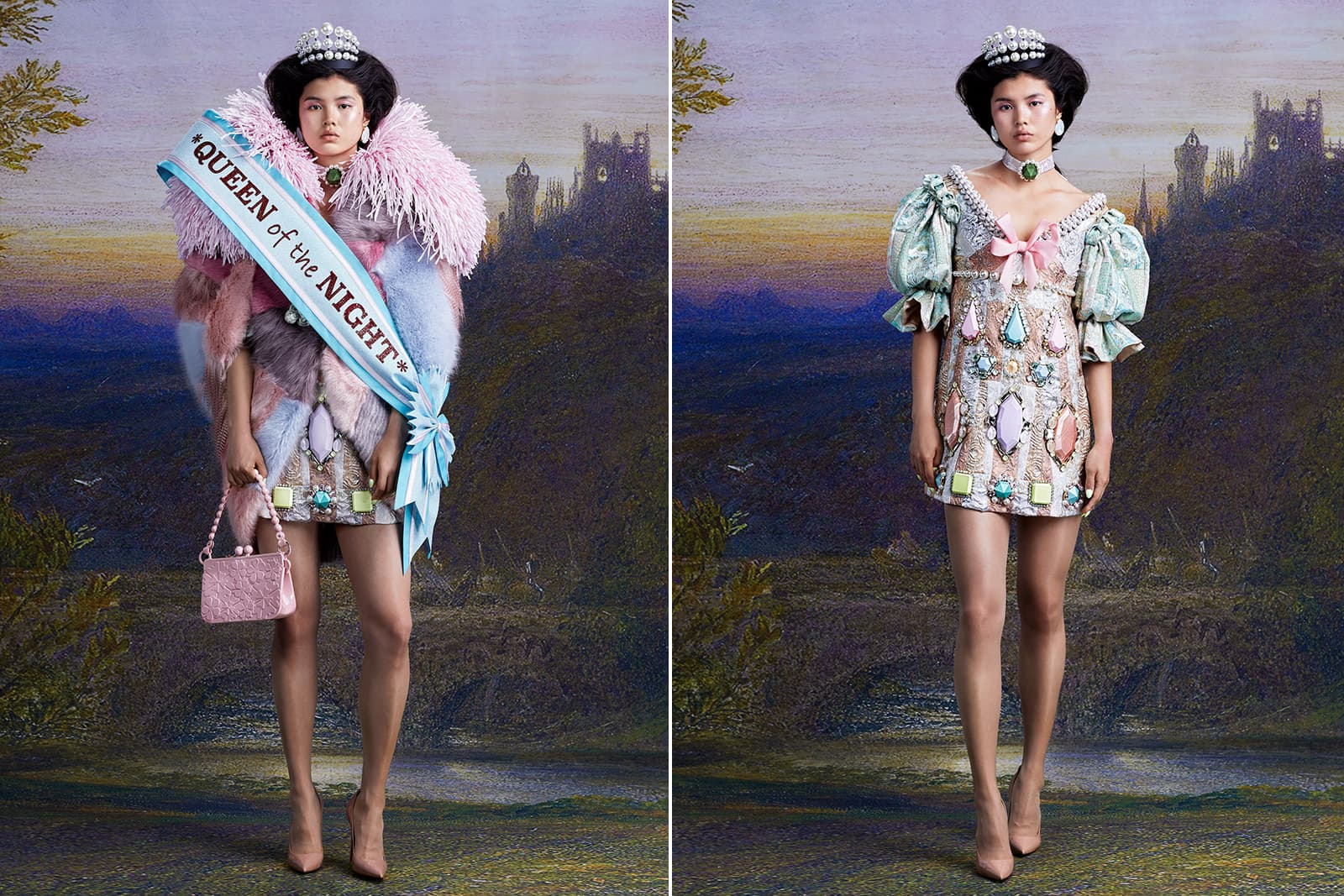  Viktor & Rolf Fall 2021 Haute Couture collection clothing adorned with gemstone shapes and pearls