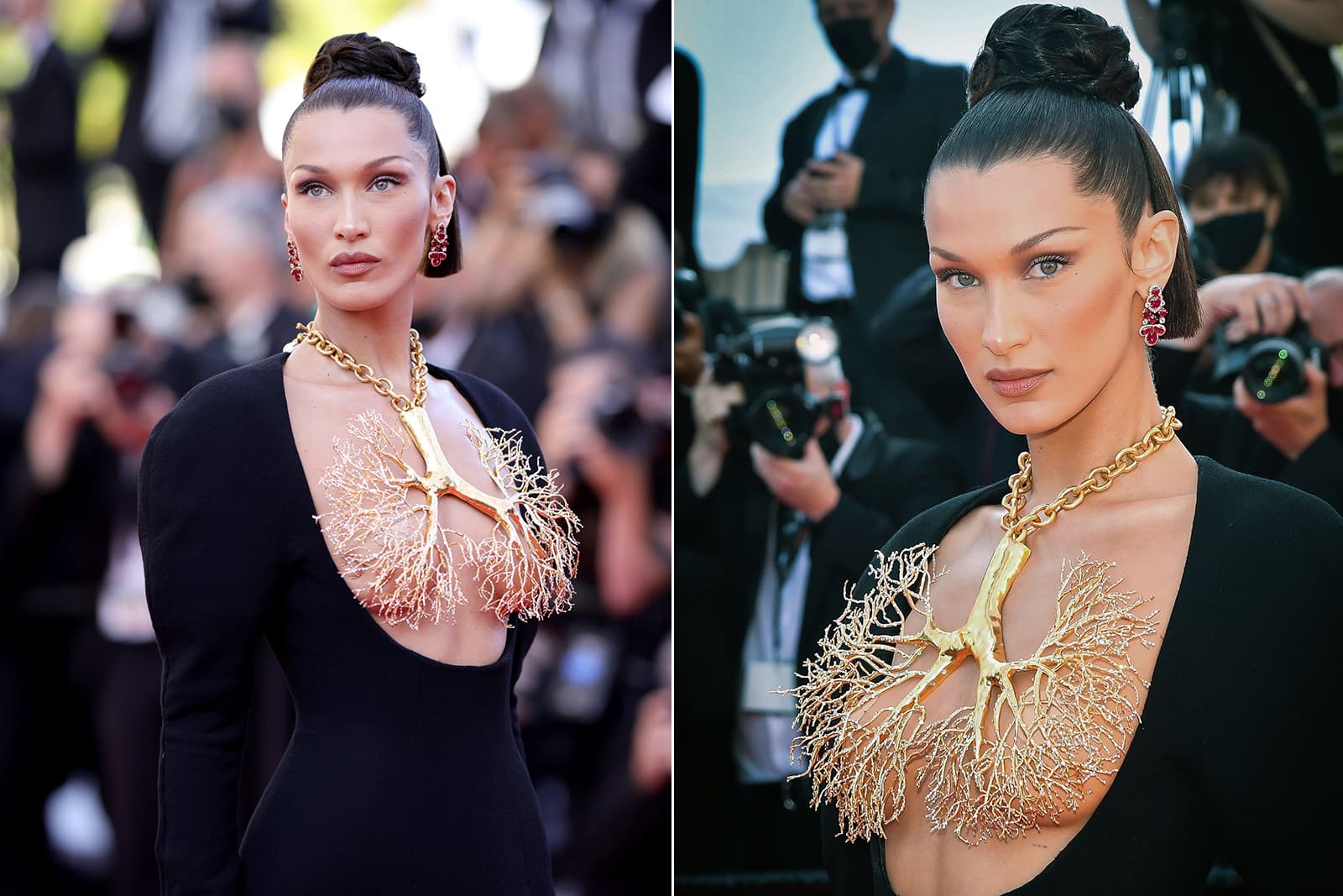  Bella Hadid at the Cannes Film Festival 2021 wearing Daniel Roseberry for Schiaparelli Couture