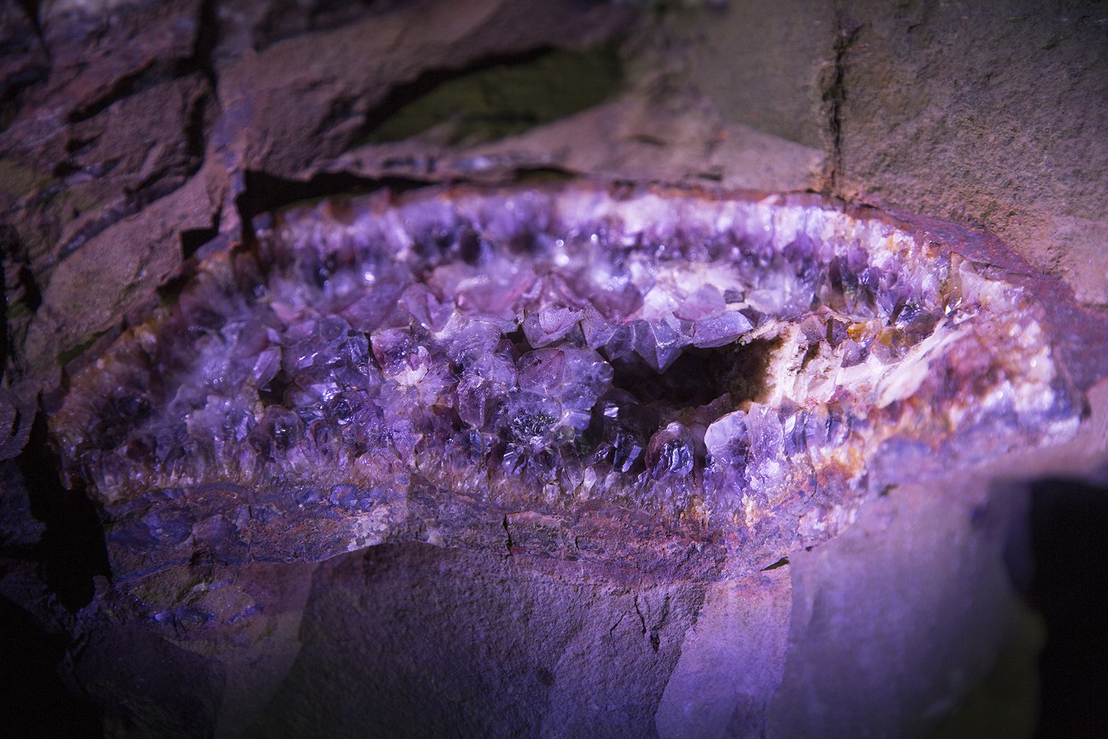 Amethyst at the Steinkaulenberg gemstone mine in Idar-Oberstein