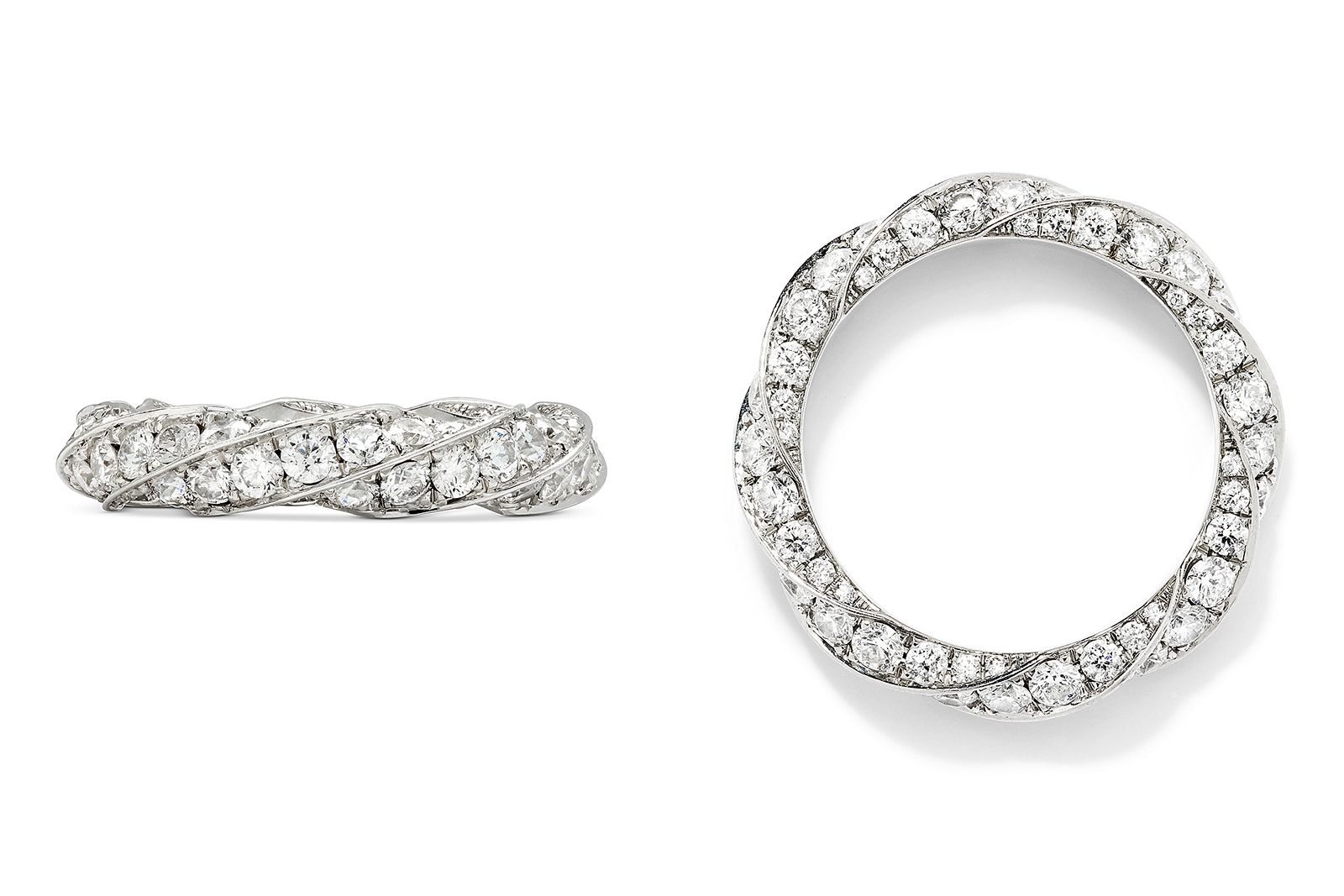  D. GREGORY Vesper 1 Bold ring with round brilliant-cut diamonds in platinum  
