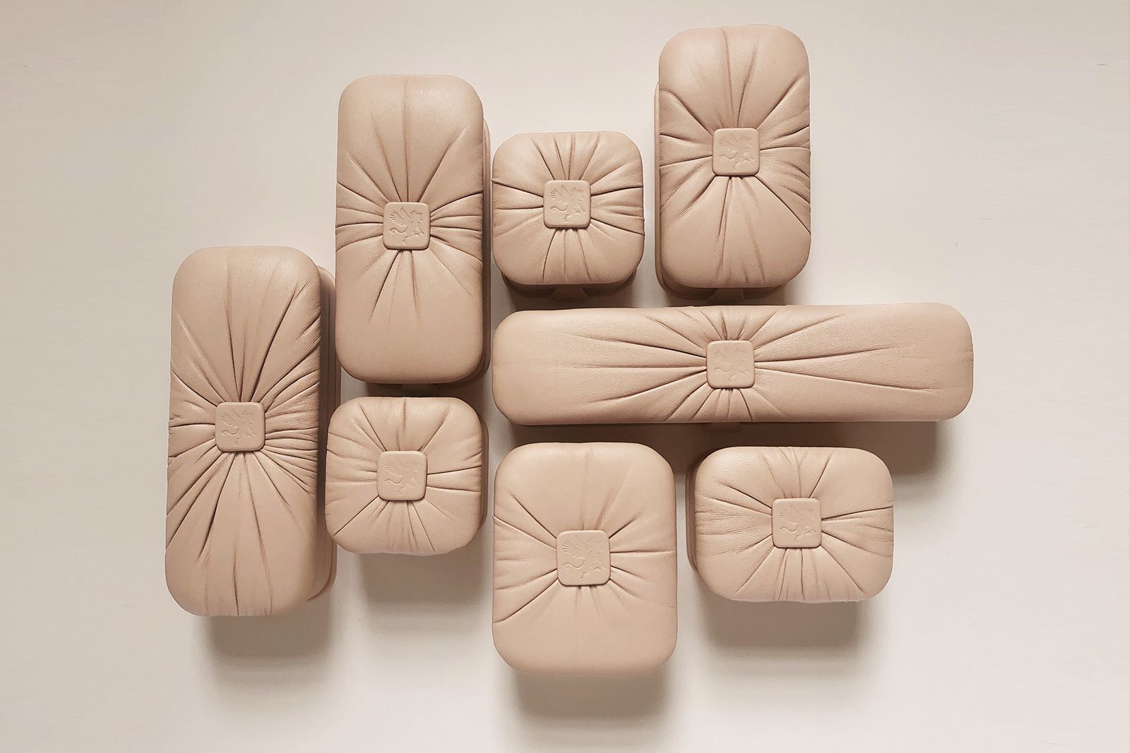 D. GREGORY blush leather packaging and jewellery boxes