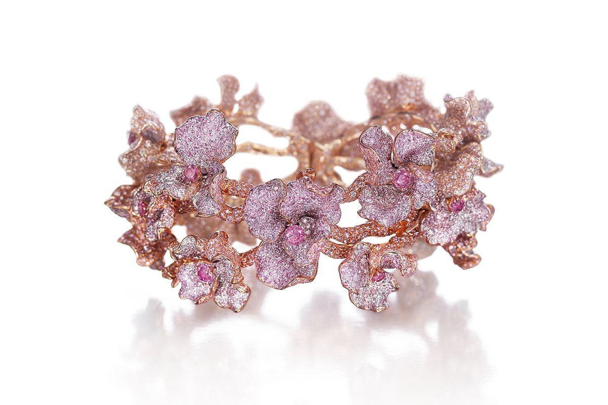  Neha Dani pink sapphire bracelet in 18k rose gold 