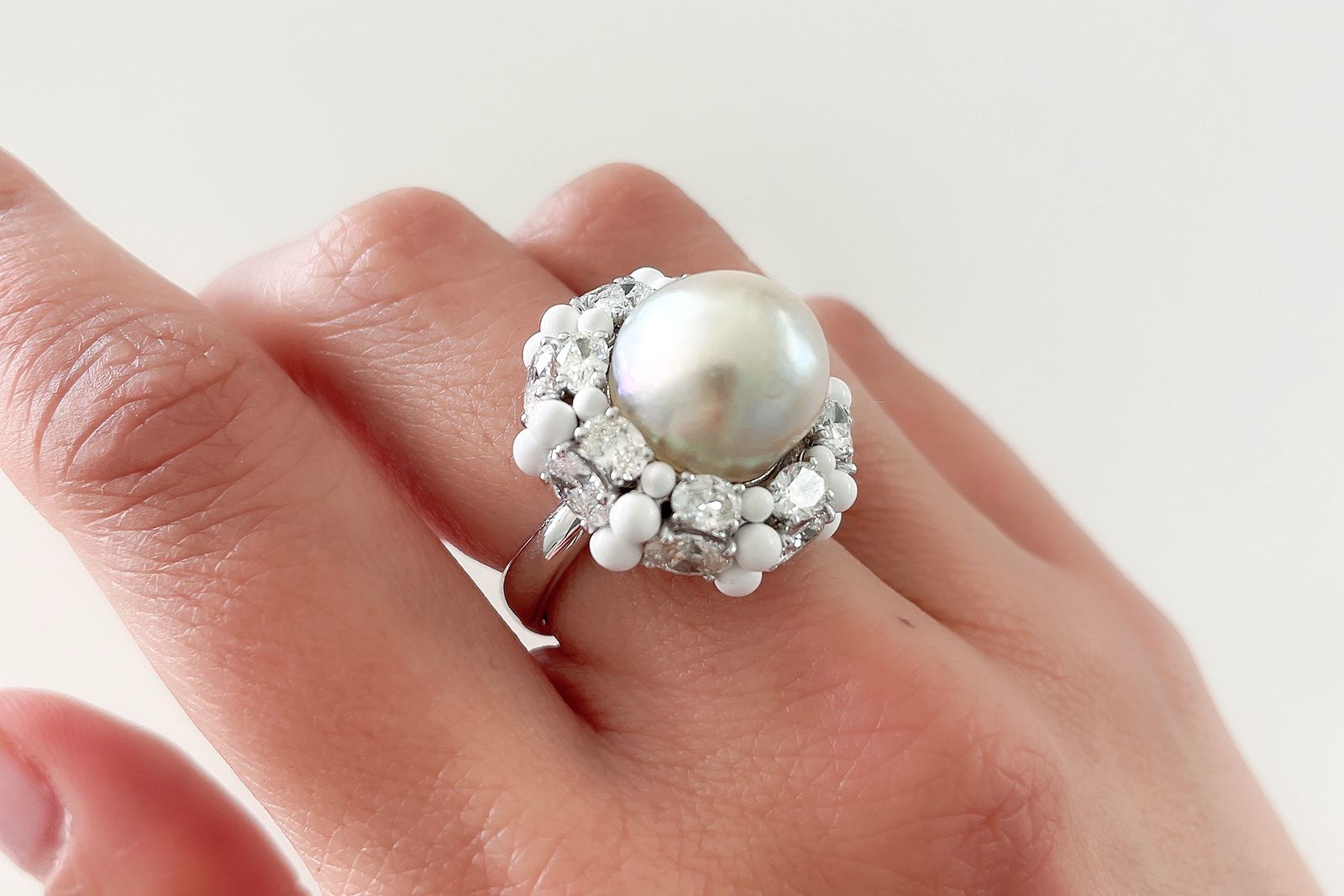  Sarah Ho Maia ring with a natural pearl 