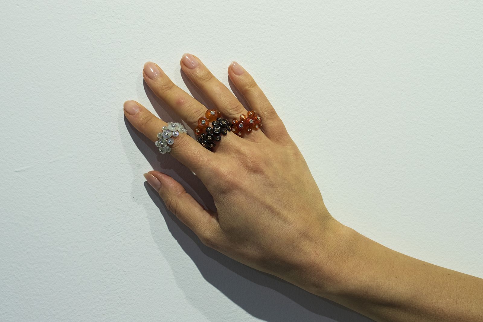  Gemstone cocktail rings in the Rock Party selling exhibition organised by A2Z and Christie’s Dubai 