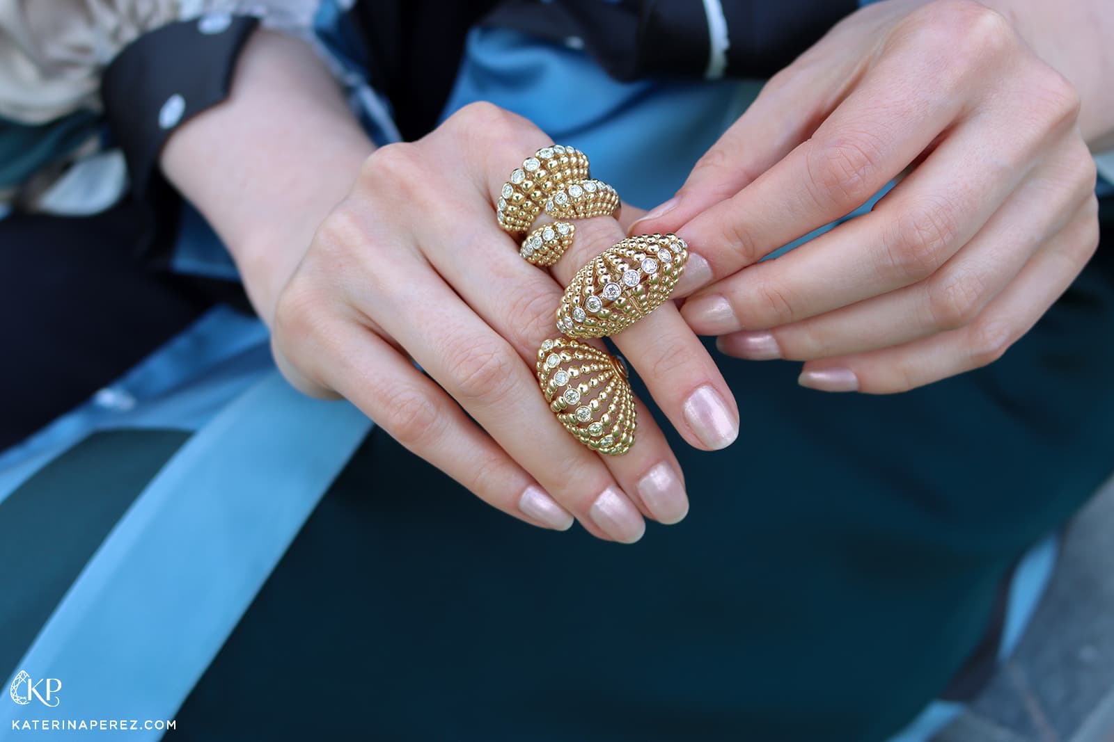  FerriFirenze 18k yellow gold and diamond rings from the Bubbles collection