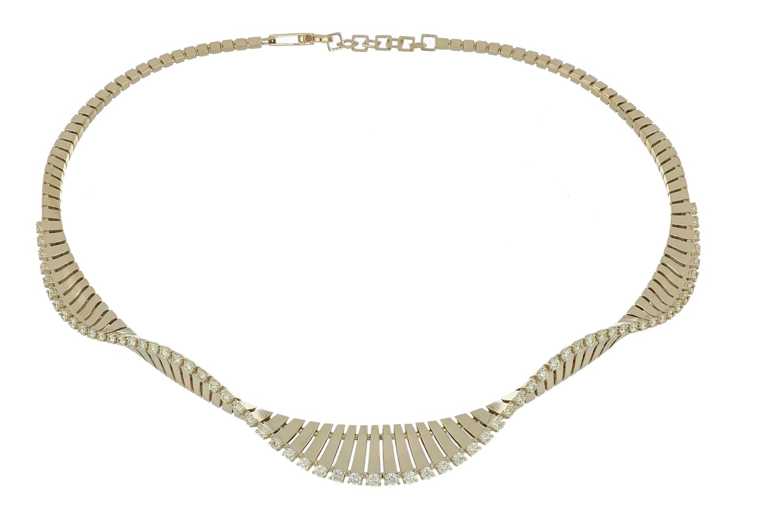FerrariFirenze Vito 18k yellow gold choker necklace with 3.20 carats of champagne diamonds