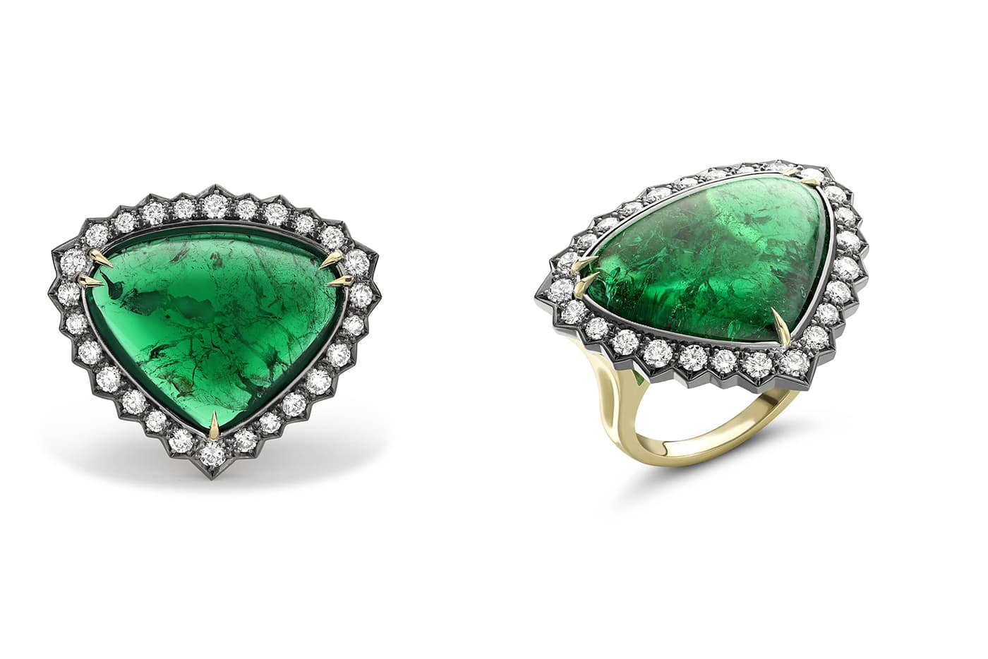 Atelier Pino Spitaleri Boom ring with a Zambian emerald and diamonds