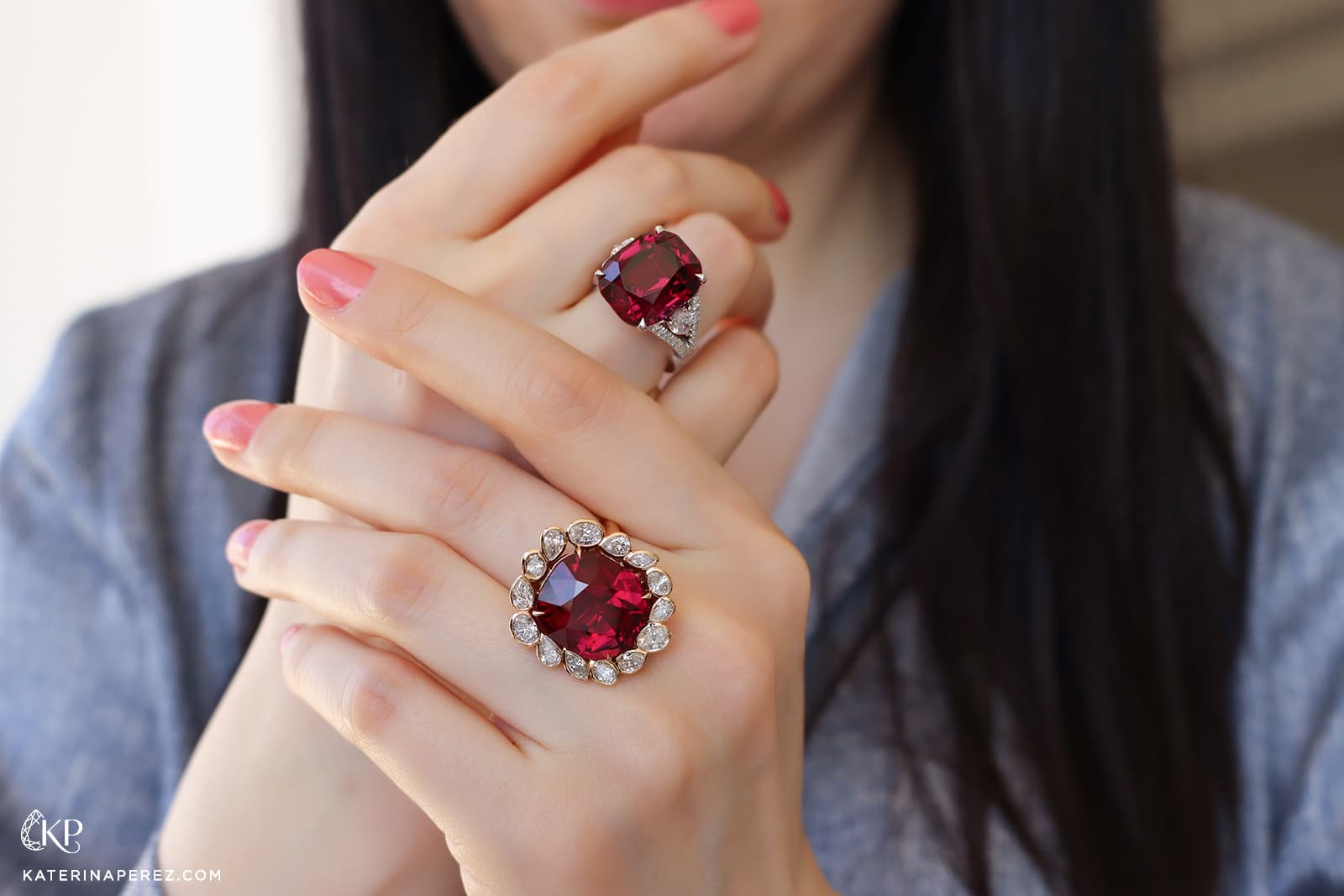 Atelier Pino Spitaleri diamond and coloured gemstone cocktail rings 