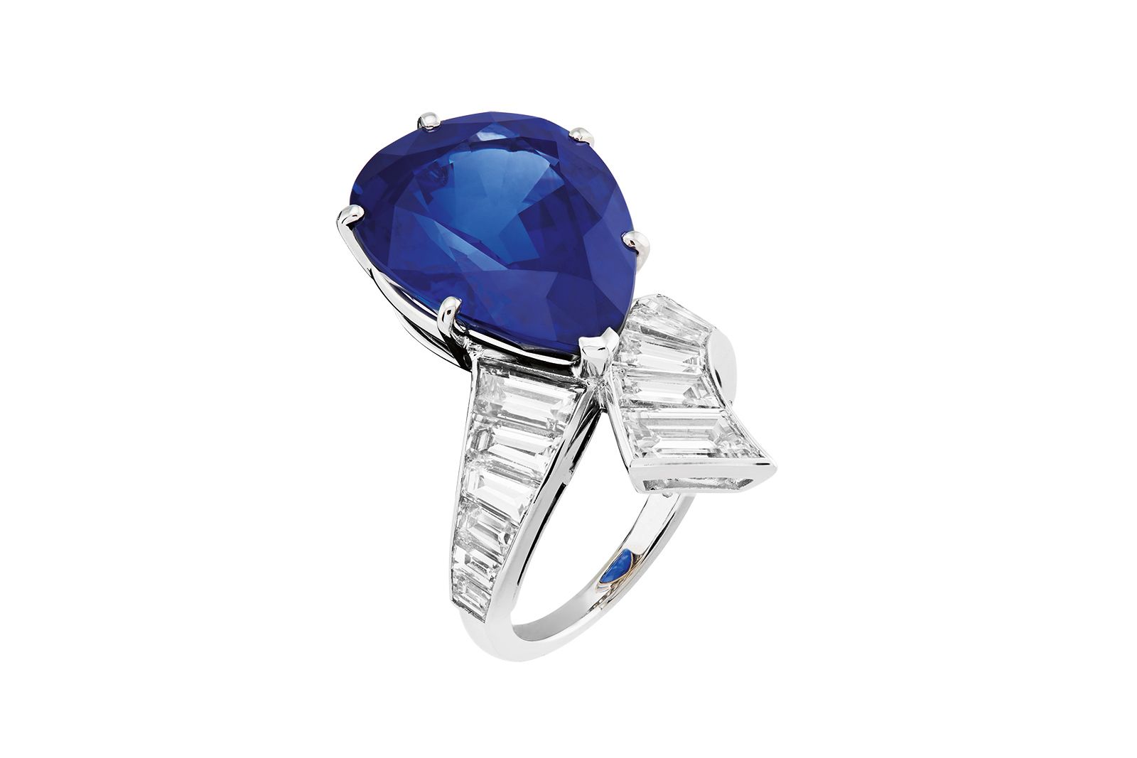 Van Cleef & Arpels Sapphire Cabochon and Diamond Floral Ring, 18K