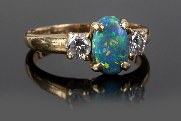 Jane Fonda's opal and diamond engagement ring